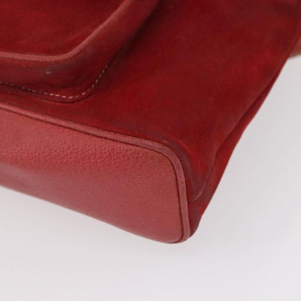 Gucci Vintage Bamboo Backpack Leather Red Leather Backpack Bag - Picture 9 of 16